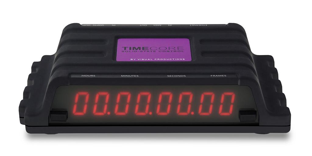 Chapter 1 Introduction The TimeCore is a solid-state device for handling timecode. It is intended to be used for entertainment shows at events, concerts, festivals and in themed environments.