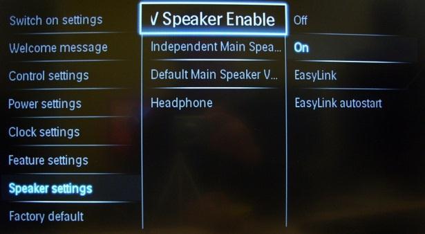 [Independent Main Speakers] [Off]: The volume +/- on the Guest remote control will affect both the TV Main
