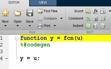 The MATLAB Function block is obtained from the User Defined Functions Library and is inserted into a model in the same way Once