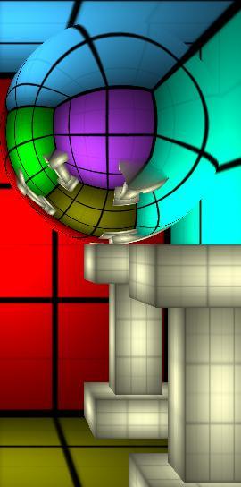 Figure 4 compares the images rendered by the proposed method with standard environment mapping and ray tracing.