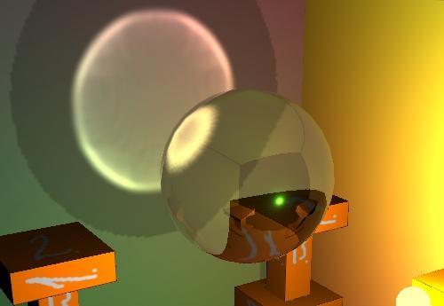The pixel shader computes the color contribution as the product of the photon power, filter value and the BRDF: float3 brdf = tex2d(textureid, texcoord); float w = tex2d(filter, filtcoord); return
