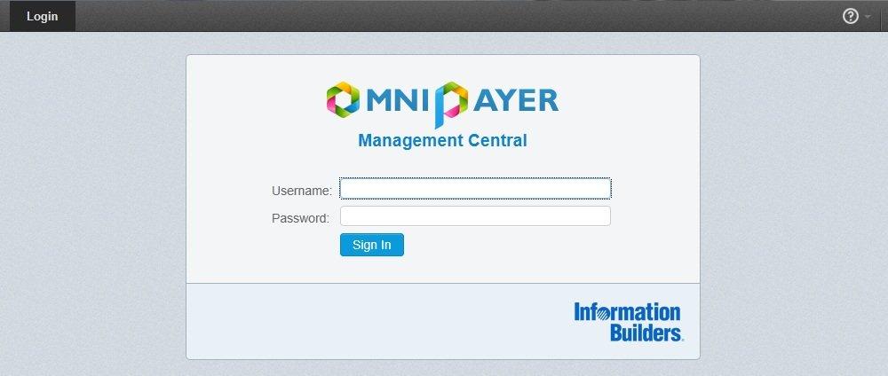 Login Page Login Page All users of Omni-Payer 360 Viewer are required to log in using a valid user name and password to configure and use the application.