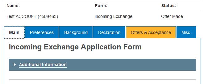 30. The status of your application has changed to Offer Made. Click on the Offers & Acceptance tab to access your offer letter. 31.
