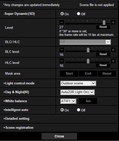 Image/Audio page. ( page 99) The settings relating to image quality can be configured with the setup menu displayed in a newly displayed window.