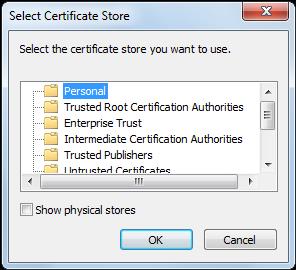 Select Trusted Root Certificate