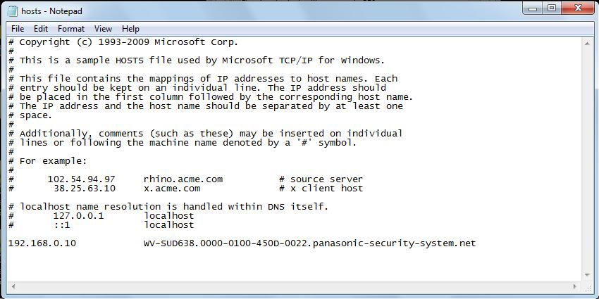6. From the Start menu enter the following text in the Search programs and files text box and then press [Ctrl], [Shift], and [Enter] at the same time. notepad C:\Windows\System32\drivers\etc\hosts 7.