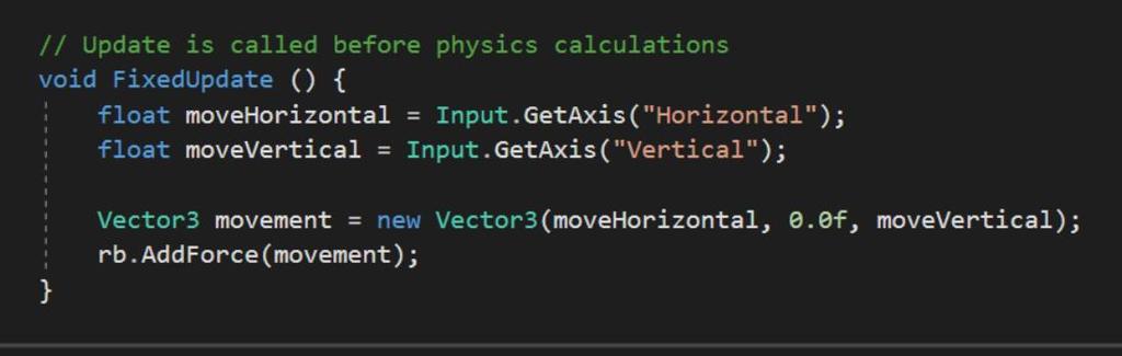 So, what we have done is collect and assign X, Y and Z pieces of information in a Vector 3 variable called movement. But, we haven t done anything with it.