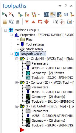O. Verify Cut Tabs. Step 1. In the Toolpaths Manager, click Regenerate all selected operations, Fig.