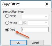 Copy Offset / Copy The Copy function (available from the Copy Offset window see Figure 10) allows you to select one or more takeoff items, specify how many copies you want and at what offset, and