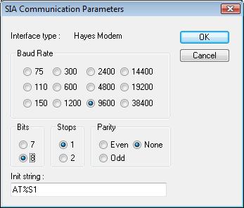 In the displayed dialog box define the transmitter number simulated by ALERT.