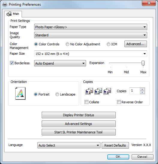 Printing Methods D Select any of the settings as necessary.