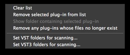 Clicking on the Scan for new or updated plugins button (to the right of the Manage button) causes Gig Performer to immediately scan your system for any newly installed or updated plugins; any found
