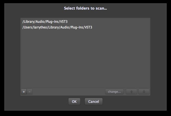 Set VST3 folders for scanning.