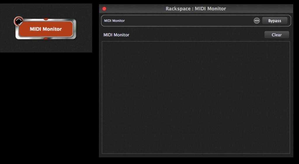 MIDI Monitor This plugin provides a single MIDI input pin and a single MIDI output pin.