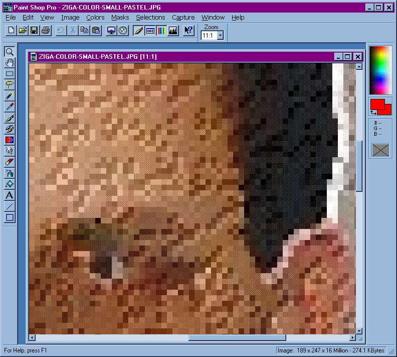 Paint / Photo programs Properties - Entity a pixel - Space