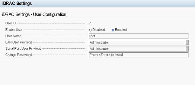 idrac User Configuration The idrac password can also be set through direct console. The location to change the idrac password is located at System setup idrac settings User Configuration.