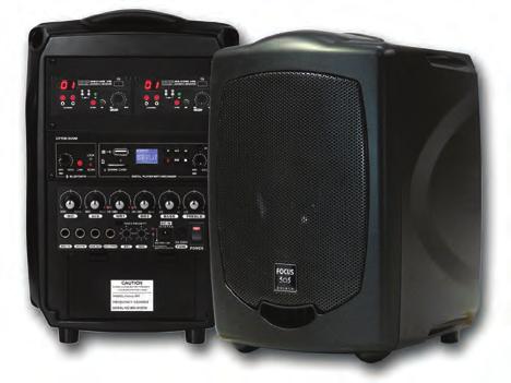 Focus 505 with Plug in microphone F505U0OR $599 + GST TRULY PORTABLE - SMALLER THAN AN A4 PIECE OF PAPER F505U1ORQ Mid-Size Wireless Portable PA System The Focus 505 is ideal for those who need a