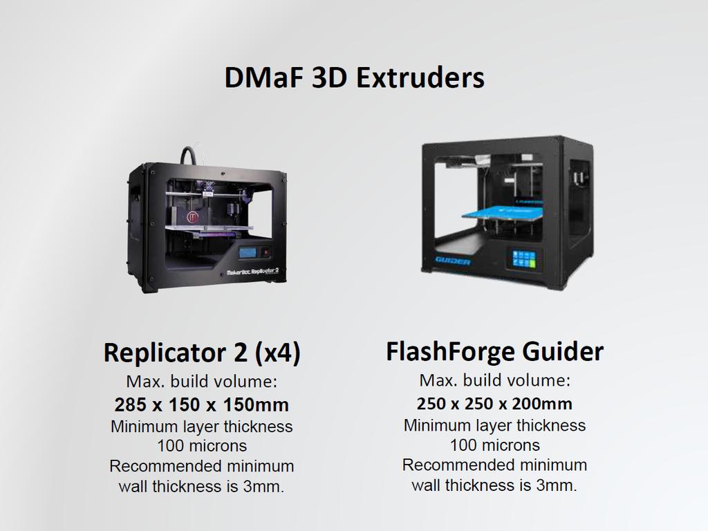 DMaF 3D Extruders Recommended