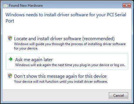 Driver Installation for Vista and Windows 2008 Operating Systems If you did not use the pre-installer for Windows, this is the process for installing your modem.