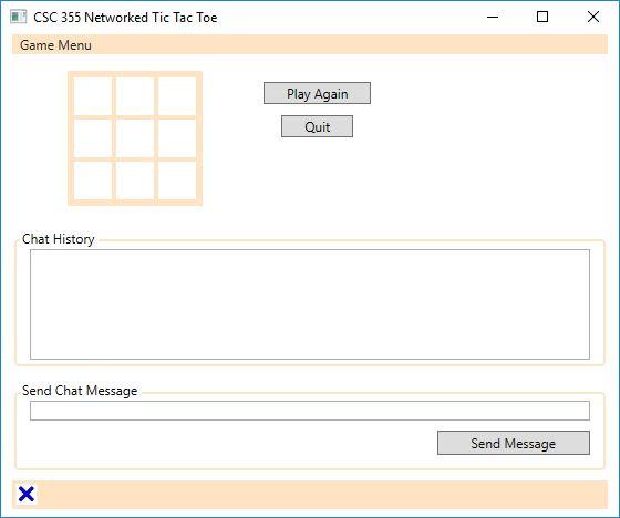 CSC 355 PROJECT 4 NETWORKED TIC TAC TOE WITH WPF INTERFACE GODFREY MUGANDA In this project, you will write a networked application for playing Tic Tac Toe. The application will use the.