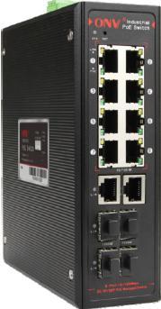 14-port Gigabit Managed Industrial POE Switch (ONV-IPS33148PFM) Managed Industrial POE Switch 10-Port 10/100/1000Base-T + 4 (100/1000M) SFP L2 Plus Managed POE+ Switch.