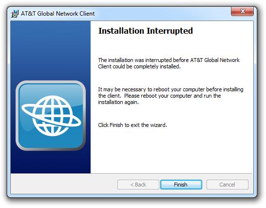 Filter Driver Installation The installation program will attempt to automatically prevent a Driver Installation Error when installing the AT&T Global Network Client Filter Driver on Windows 7.