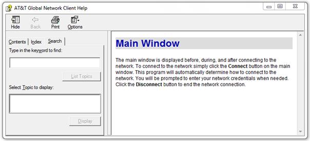 Help for this program Click Help for this program in the Help panel of the Main Window to