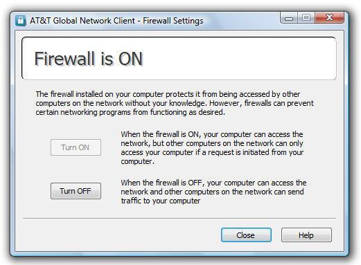 AT&T Global Network Client Firewall The AT&T Global Network Client Firewall is a component of the AT&T Global Network Client which provides basic firewall capabilities.