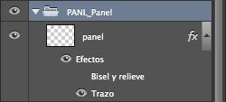 Panel Photoshop structure Built with one base sublayer with the background that matches with the panel background.