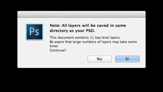 7. When finished, a new folder should have been created called as your psd is, with everything exported inside.