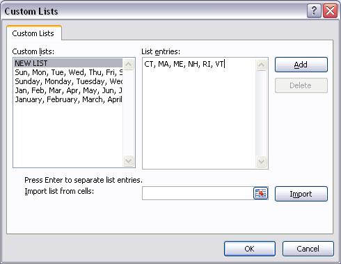 Select the data (row of titles for an empty data set) and then click the Form button. The data entry form appears.