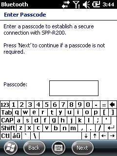 Caution If smart synchronization is pre-configured or pre-defined PIN is requested, the password input screen will not appear. [Figure 6-5. Entering a password] 8 Enter a password of other device.