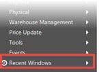 Accessing Recently Used Windows Accessing Recently Used Windows As you work in Solar Eclipse, you might find that you frequently access the same windows for your dayto-day job.