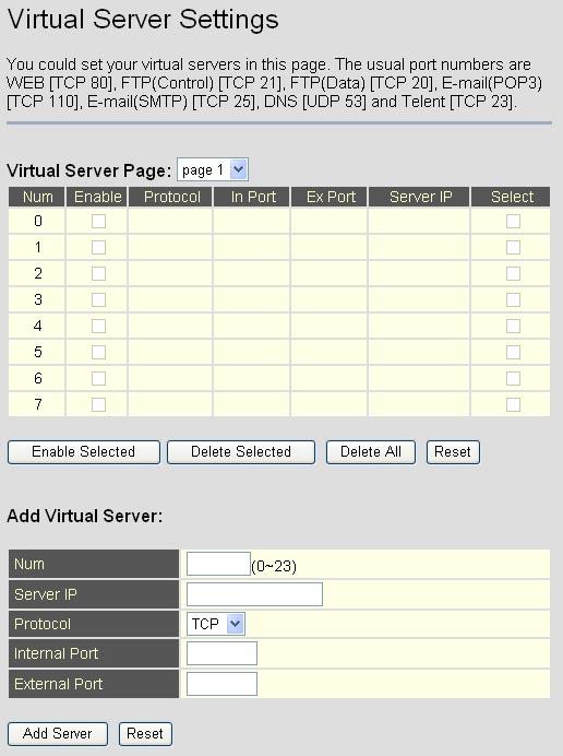 3.5.7 Virtual Server EIP 7012 provides configuring as a virtual server function.