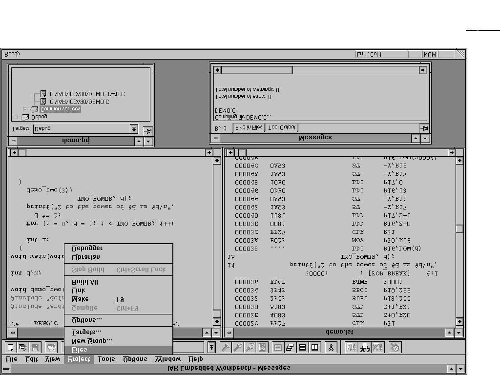 IAR C DEVELOPMENT TOOLS FOR THE AT90S AN INTEGRATED ENVIRONMENT FOR EMBEDDED PROJECT DEVELOPMENT The Embedded Workbench, EWA90, takes full advantage of the 32 bit Windows 95 and NT environment.