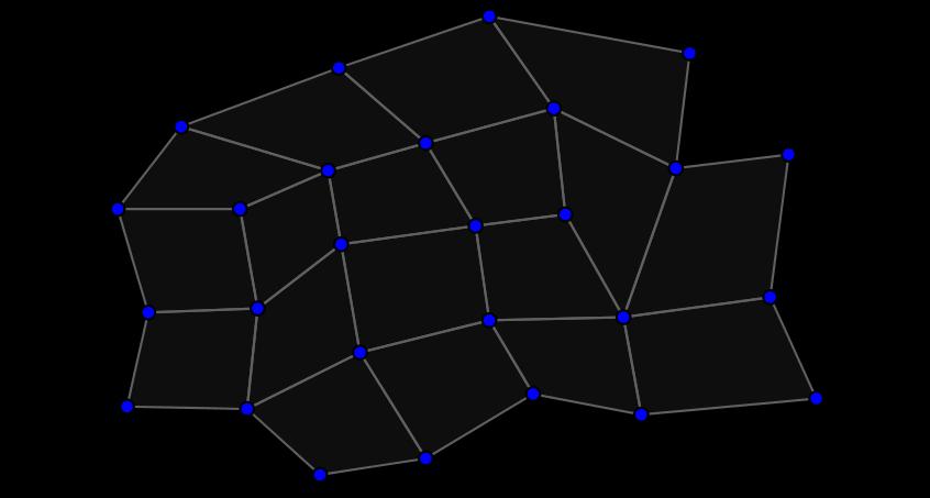A quadrilateral mesh, [5, 11], is a triple (V, E, Q) where V is a set of vertices, E is a set of edges, and Q is a set of quadrilaterals.