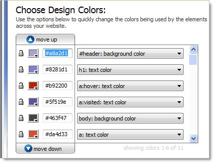 Managing colors CSS Sculptor 3 includes the Manage Colors interface, where you can change the entire color scheme for your site with only a few clicks.