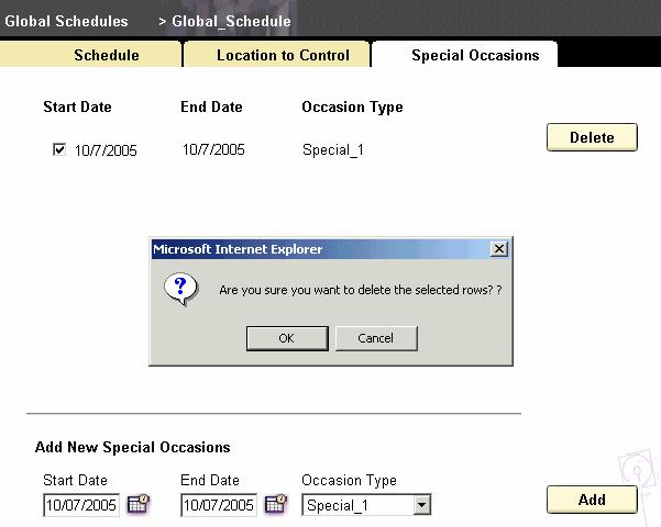 Configuring Special Occasions A special occasion is a calendar period of one or more consecutive days when a different schedule is needed.