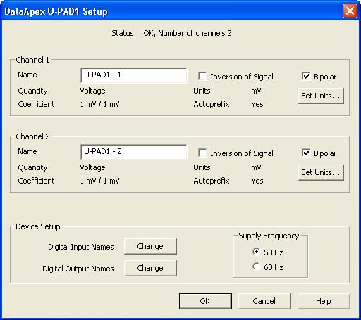 U-PAD A/D Converter 4 Using the U-PAD 4 Using the U-PAD There are generally two places for setting the parameters of the U-PAD A/D Converter in Clarity: The DataApex U-PAD1 Setup dialog for setting