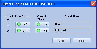U-PAD A/D Converter relay. 4 Using the U-PAD 4.3 Digital Inputs and Outputs The U-PAD A/D Converter is equipped with two digital TTL outputs, which are also designed as relay contacts.