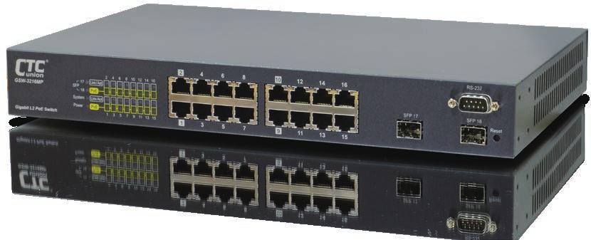 Switch GSW-3216MP 16x GbE, RJ45+ 2 Dual Rate SFP L2+ Managed Switch The GSW-3216MP is a cost-effect high performance Gigabit L2 + switch with 16x 10/100/1000Mbps TX ports and 2x SFP ports.