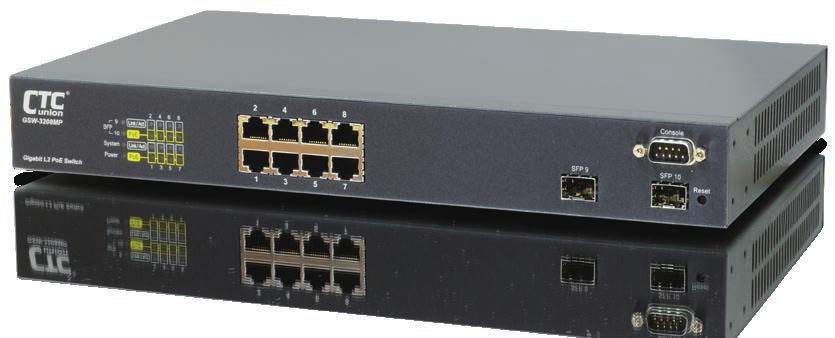 Switch GSW-3208MP 8x GbE, RJ45 + 2 Dual Rate SFP L2+ Managed Switch The GSW-3208MP is a cost-effect high performance Gigabit L2 + switch with 8x10/100/1000Mbps TX ports and 2x SFP ports.