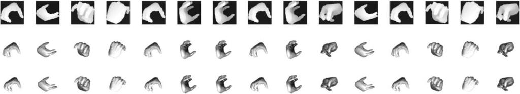 Figure 4. Results on test dataset for reconstructing the 3D shape surface of the hand from a single depth image.