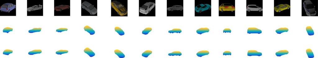 Figure 10. Qualitative evaluation of 3D surface reconstruction from a single image on car (top) and airplane (bottom) dataset. Figure 11.