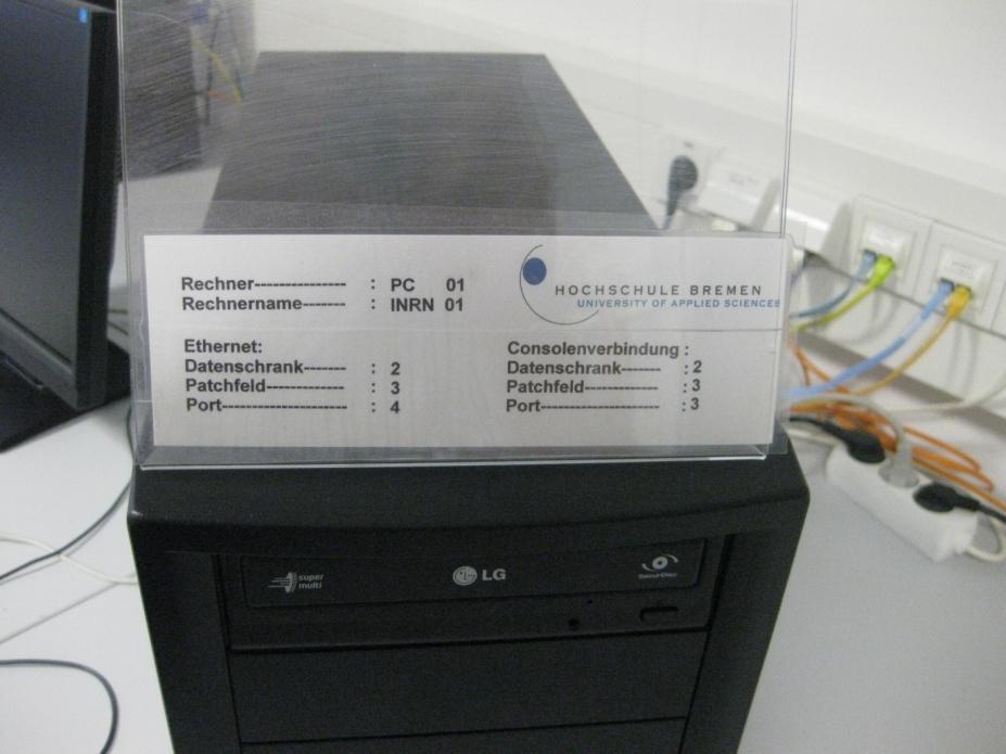 To connect your pc to your hardware group, please refer to the standup info sign on your pc: It will provide you with the necessary information to patch your ethernet