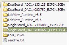 2.3 NXP DAC1x08D control application: Using again the CD-ROM delivered by NXP, open now the folder SingleBoard_DAC1x08D650_ECP3-35EA, then