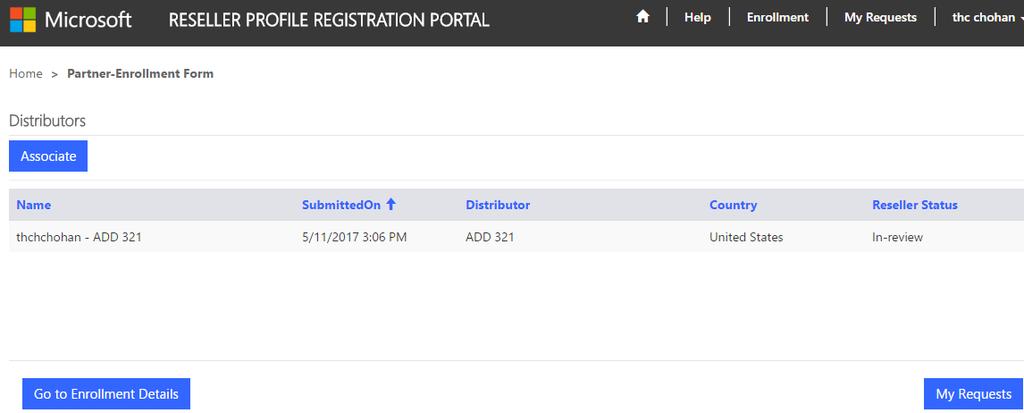 Portal Registration Enrolment Details Click on Go to Enrollment Details button to