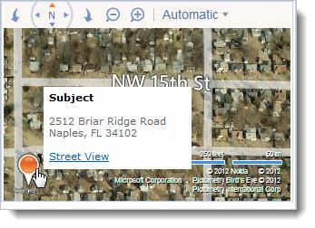 If the order does not have a disclosure date, click Edit. From the Appraisal Order Details, you can view the placement of the subject property via Bing Maps.