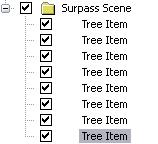 13.1.1 Surpass Tree The Surpass Tree displays a tree list of all Surpass Tree Items that were added to the viewing area.