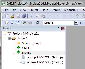 This section shows how to turn the memory-mapped divide and square root (MMDVSQ) support on and off. 1. In the main menu, go to Project > Options for Target 'Target1', and a dialog appears. 2.